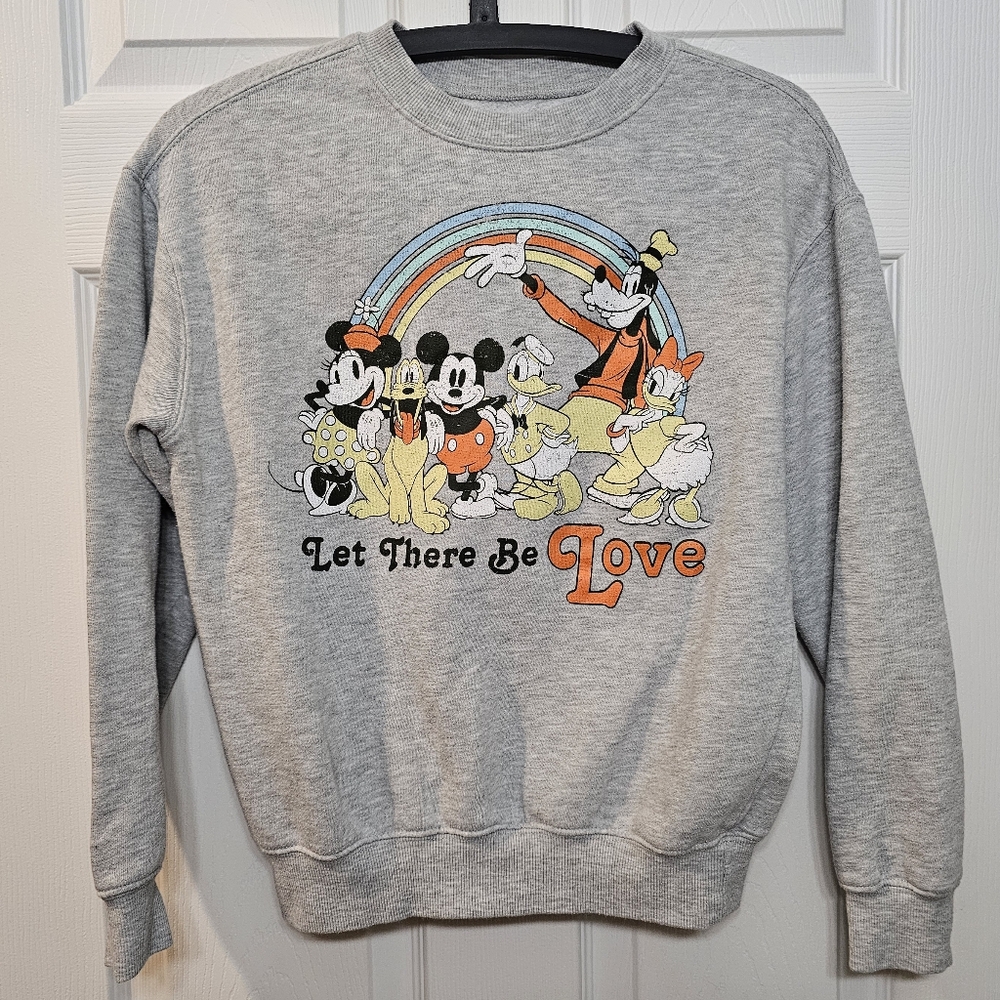 Disney "Let There Be Love" Rainbow Character Crew Neck Sweatshirt Women's XS